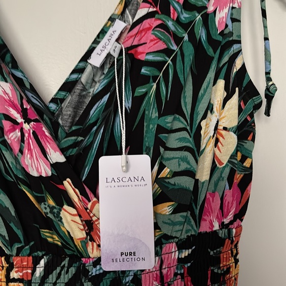 Lascana Floral Jumpsuit with Tie Straps - Picture 3 of 5